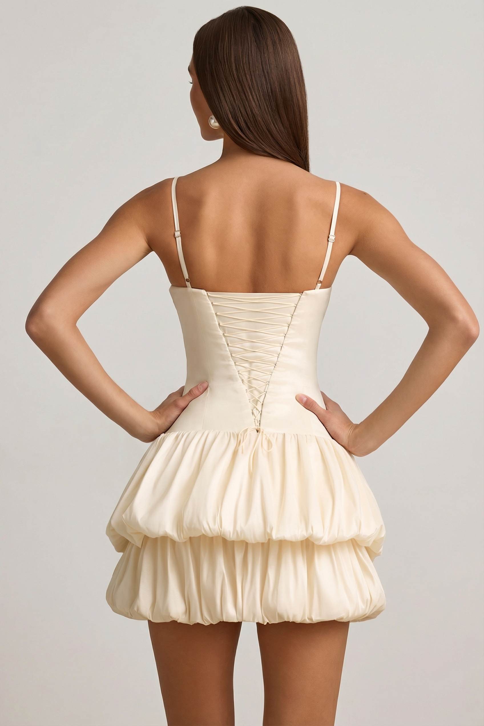 simple long ivory dress Ombreprom Wedding Dress Flowy Simple Halter Backless Floor Length Beading Bridal Gown main image 0