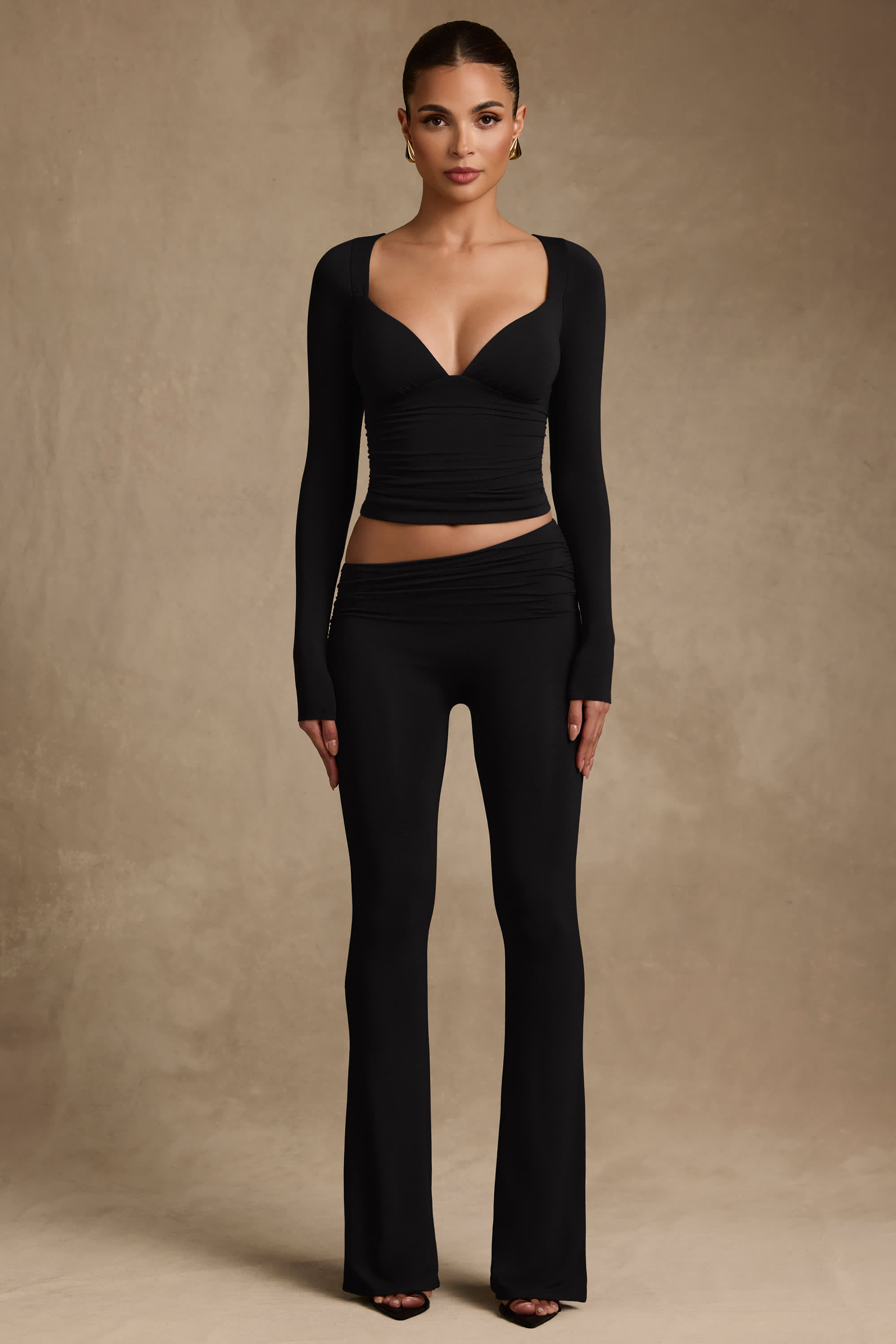 パンツ holidayLOW WAIST BELTED SLIM FLARE sizeS SWEETKIE Boho Flare Pants, Elastic Waist, Wide Leg Pants for